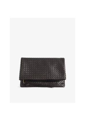 Womens Bottega Veneta Fold Zip Leather Clutch Bag