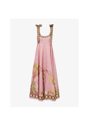 Womens Alemais Zuri Ballet Printed Linen Midi Sundress