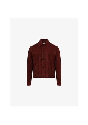 Mens Paul Smith Pleated-Placket Collared Suede Jacket