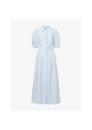 Womens Gabriela Hearst Maude Belted Linen Shirt Dress