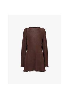 Womens Away That Day Mahe Long-Sleeve Knit Mini Dress