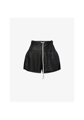 Womens Rick Owens Concordian Leather Boxer Shorts