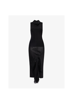 Womens Rick Owens Sliced Sleeveless Woven Midi Dress