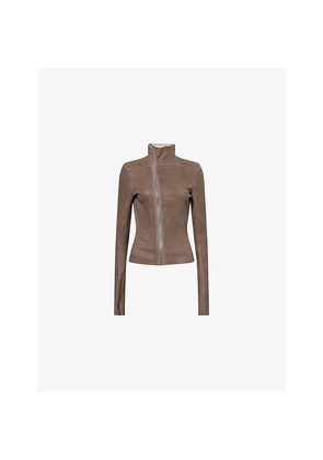 Womens Rick Owens Gary Slim Leather Jacket