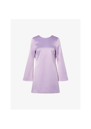 Womens Malina Elna Bow-Back Satin Mini Dress