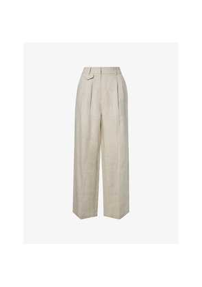 Womens Malina Yana Wide-Leg Linen Trousers