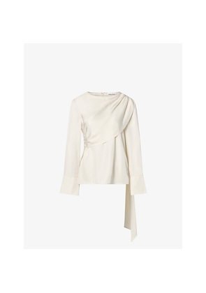 Womens Malina Melandy Draped Satin Blouse