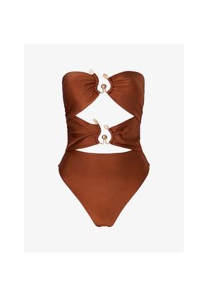 Womens Malina Erioa Cut-Out Stretch-Woven Swimsuit