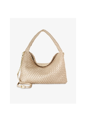 Womens Dune Deliberate Large Woven Faux-Leather Shoulder Bag