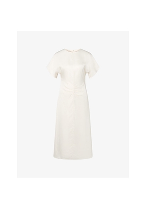 Womens Malina Linda Gathered-Waist Satin Midi Dress