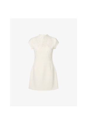 Womens Malina Bethanny Floral-Embroidered Woven Mini Dress