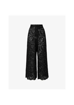 Womens Malina Stacey Wide-Leg Lace Trousers