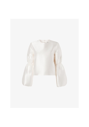 Womens Malina Cia Puff-Sleeved Satin Blouse