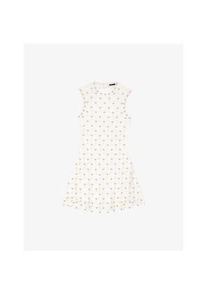 Womens Maje Sleeveless Sequin-Embellished Crochet Mini Dress