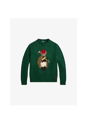 Mens Polo Ralph Lauren Polo Bear-Intarsia Regular-Fit Linen and Cotton Jumper