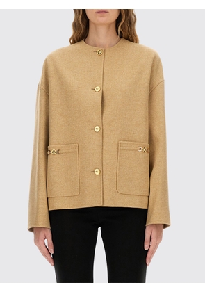 Coat VERSACE Woman color Beige