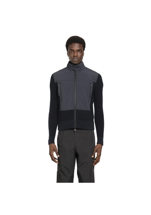 Padded Zip-Up Cotton Cardigan