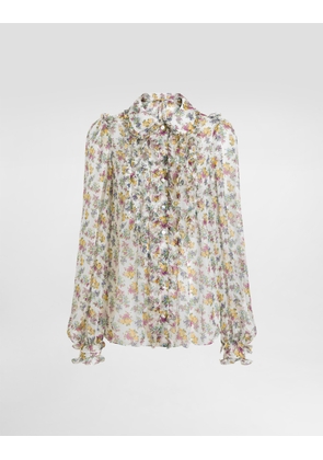 Dolce & Gabbana Small Floral-print Chiffon Shirt - Woman Shirts And Tops Multicolor 38