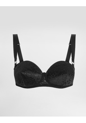 Dolce & Gabbana Lace Balconette Bra With Conical Cups - Woman Underwear Black 2b