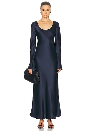 EAVES Gilad Silk Maxi Dress in Navy - Navy. Size XS (also in ).