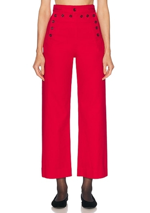 BODE Spring Twill Sailor Trouser in Red - Red. Size 26 (also in 25, 28).