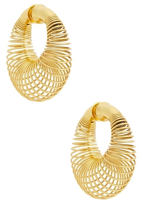ALAÏA Spiral Hoop Earrings in Or - Metallic Gold. Size all.