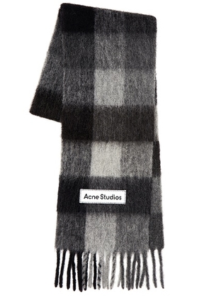 Acne Studios Vally Scarf in Dark Black  Grey  & Dark Grey - Grey. Size all.