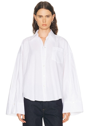 Blumarine Button Up Top in Natural White - White. Size 38 (also in 40, 42).