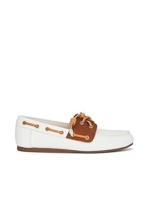 Ancient Greek Sandals Pliaria Loafer in Off White & Cotto - White,Brown. Size 36 (also in 37, 38, 39, 40, 41).