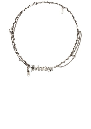 Balenciaga Typo Necklace in Antique Silver - Metallic silver. Size all.