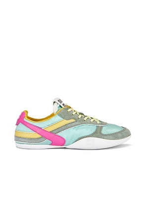 Miu Miu Sneaker in Anice & Fuxia - Sage,Teal. Size 36 (also in 39, 41).