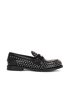 Miu Miu Penny Loafer in Nero - Black. Size 36.5 (also in 37, 37.5, 38, 38.5, 39.5, 40, 41).