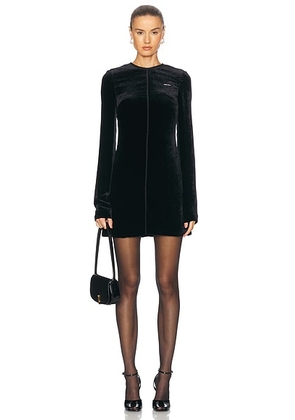 Miu Miu Long Sleeve Mini Dress in Nero - Black. Size 38 (also in 42).