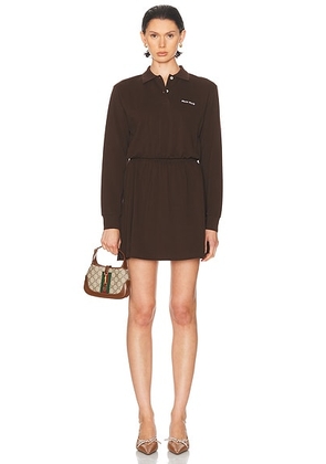 Miu Miu Long Sleeve Mini Dress in Cacao - Chocolate. Size 36 (also in ).