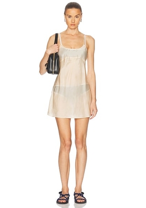 Miu Miu Mini Slip Dress in Albino - Cream. Size 4 (also in ).