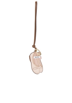 Miu Miu Ballet Flat Bag Charm in Ninfea - Cream. Size all.