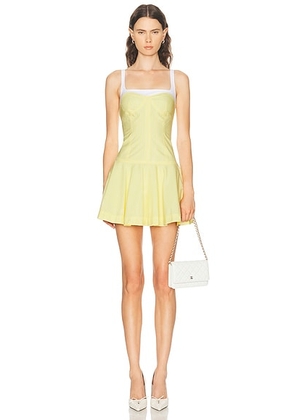 SIMKHAI Tyler Bustier Mini Dress in Buttercream - Lemon. Size 0 (also in 4).