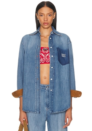 Miu Miu Denim Shirt in Celeste - Blue. Size 36 (also in 40).