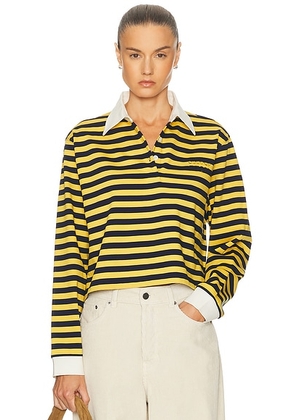 Miu Miu Long Sleeve Rugby Top in Blu  Giallo  & Bianco - Yellow. Size S (also in ).