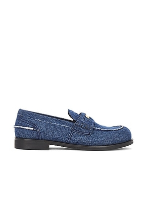 Miu Miu Penny Loafer in Denim - Denim-Medium. Size 37 (also in 39, 39.5, 40).
