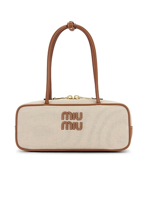Miu Miu Shoulder Bag in Natural & Brandy - Brown. Size all.