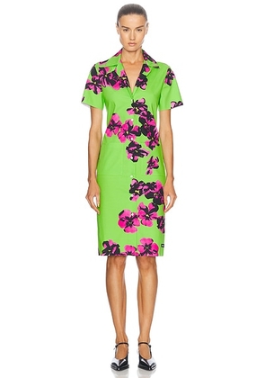 Miu Miu Midi Shirt Dress in Mela & Pink - Green. Size 38 (also in 40).