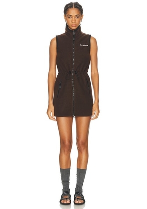 Miu Miu Sleeveless Mini Dress in Ebano - Brown. Size 38 (also in 36, 40).