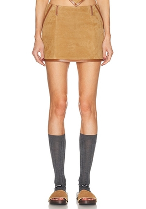 Miu Miu Mini Skirt in Malto - Tan. Size 40 (also in ).