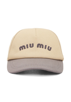 Miu Miu Baseball Hat in Sabbi & Marmo - Tan. Size L (also in ).