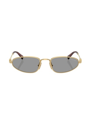 Miu Miu Narrow Sunglasses in Gold - Metallic Gold. Size all.