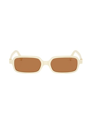 Miu Miu Rectangular Sunglasses in Milk - Ivory. Size all.