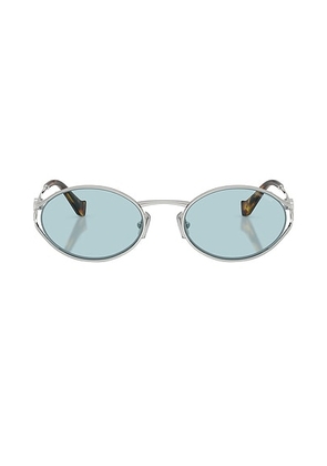 Miu Miu Round Sunglasses in Silver - Metallic Silver. Size all.