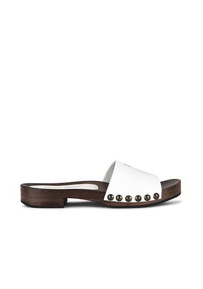 Miu Miu Clog Sandal in Bianco - White. Size 35 (also in 36, 38, 39, 40, 41).