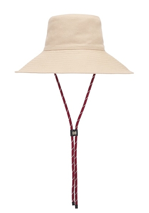 Miu Miu Wide Brim Sun Hat in Beige & Amaranto - Beige. Size M (also in ).